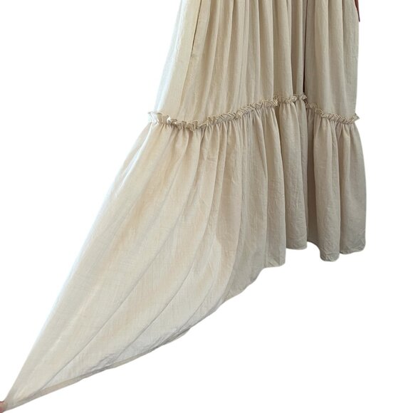 Ivy City NEW Sienna Smocked Tiered Maxi Dress In Cream Size 3X - Picture 6 of 14